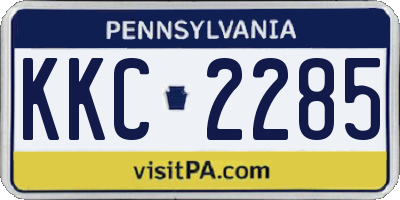 PA license plate KKC2285