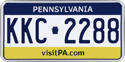 PA license plate KKC2288