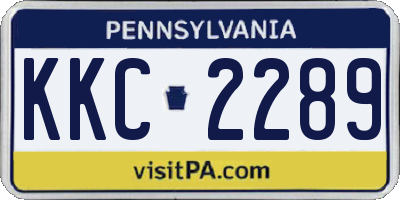 PA license plate KKC2289