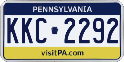 PA license plate KKC2292