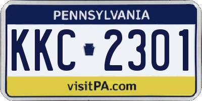 PA license plate KKC2301