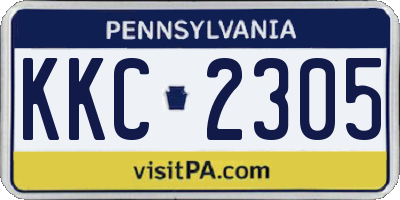 PA license plate KKC2305