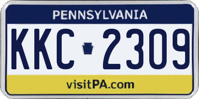 PA license plate KKC2309