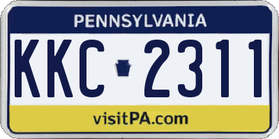 PA license plate KKC2311