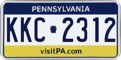 PA license plate KKC2312
