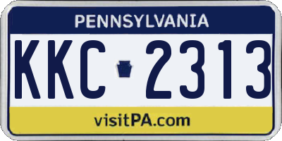 PA license plate KKC2313