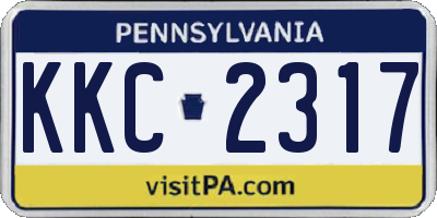 PA license plate KKC2317