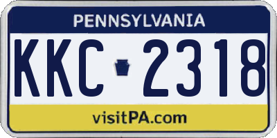 PA license plate KKC2318