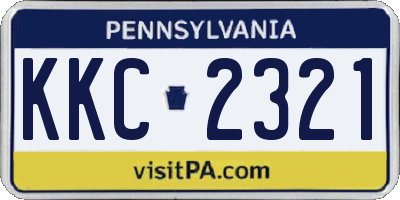 PA license plate KKC2321