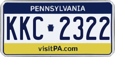 PA license plate KKC2322