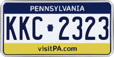 PA license plate KKC2323