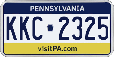 PA license plate KKC2325