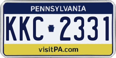 PA license plate KKC2331