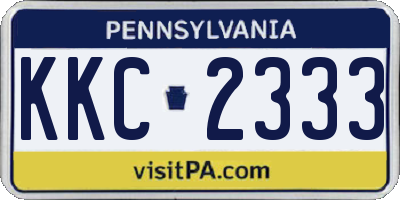 PA license plate KKC2333