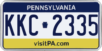 PA license plate KKC2335
