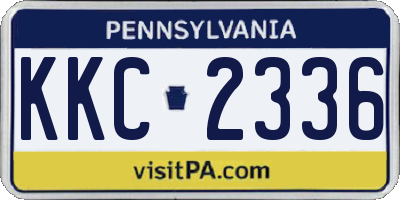 PA license plate KKC2336