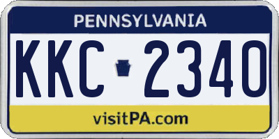 PA license plate KKC2340