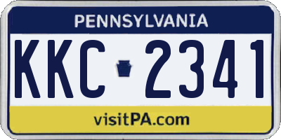 PA license plate KKC2341