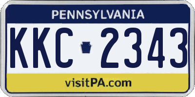 PA license plate KKC2343