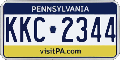 PA license plate KKC2344
