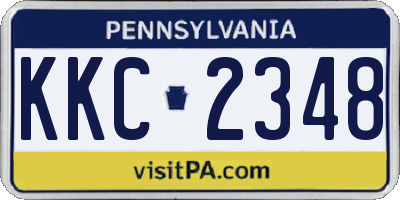 PA license plate KKC2348