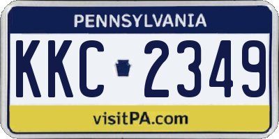 PA license plate KKC2349
