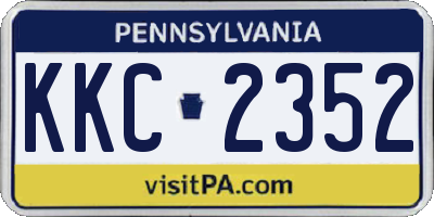 PA license plate KKC2352