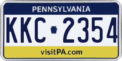 PA license plate KKC2354