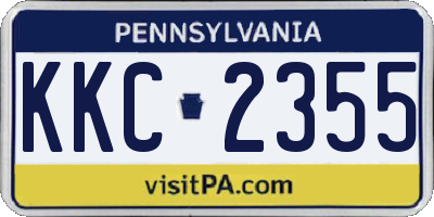 PA license plate KKC2355