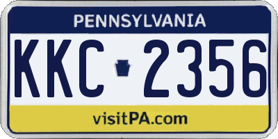 PA license plate KKC2356