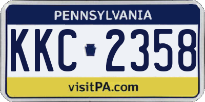 PA license plate KKC2358