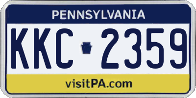 PA license plate KKC2359