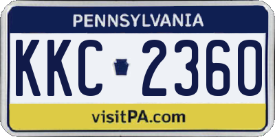 PA license plate KKC2360