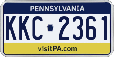 PA license plate KKC2361