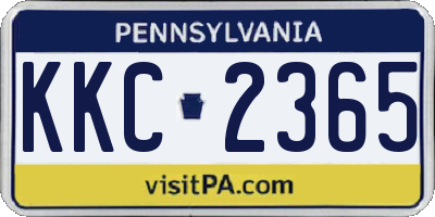 PA license plate KKC2365