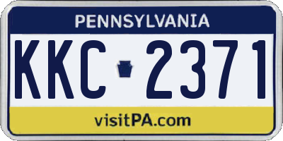 PA license plate KKC2371