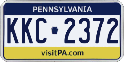 PA license plate KKC2372