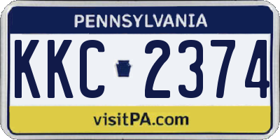 PA license plate KKC2374