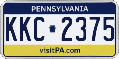 PA license plate KKC2375