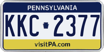 PA license plate KKC2377