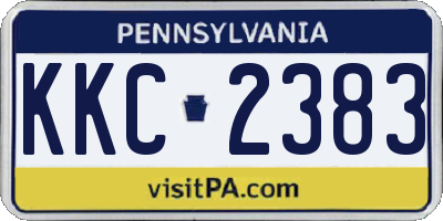 PA license plate KKC2383