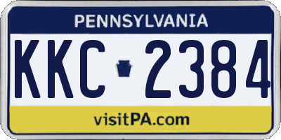 PA license plate KKC2384
