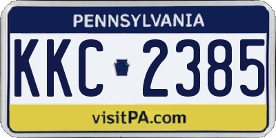 PA license plate KKC2385