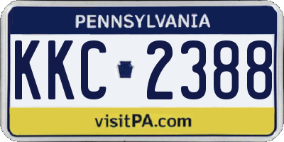 PA license plate KKC2388