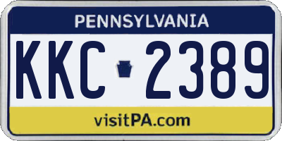 PA license plate KKC2389