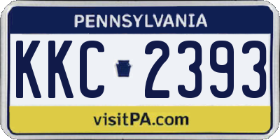 PA license plate KKC2393