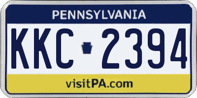 PA license plate KKC2394
