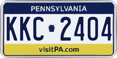PA license plate KKC2404