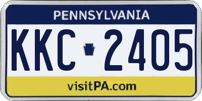 PA license plate KKC2405