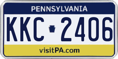 PA license plate KKC2406